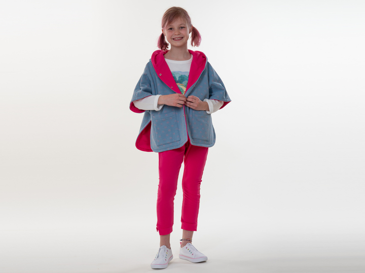 Kinder Poncho PAULA – Wende-Cape Schnittmuster Größen 92-146