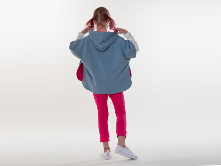 Kinder Poncho PAULA – Wende-Cape Schnittmuster Größen 92-146