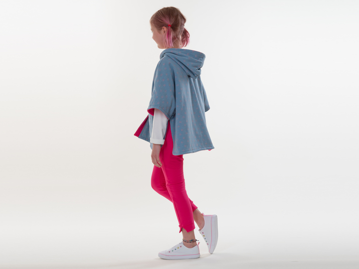 Kinder Poncho PAULA – Wende-Cape Schnittmuster Größen 92-146