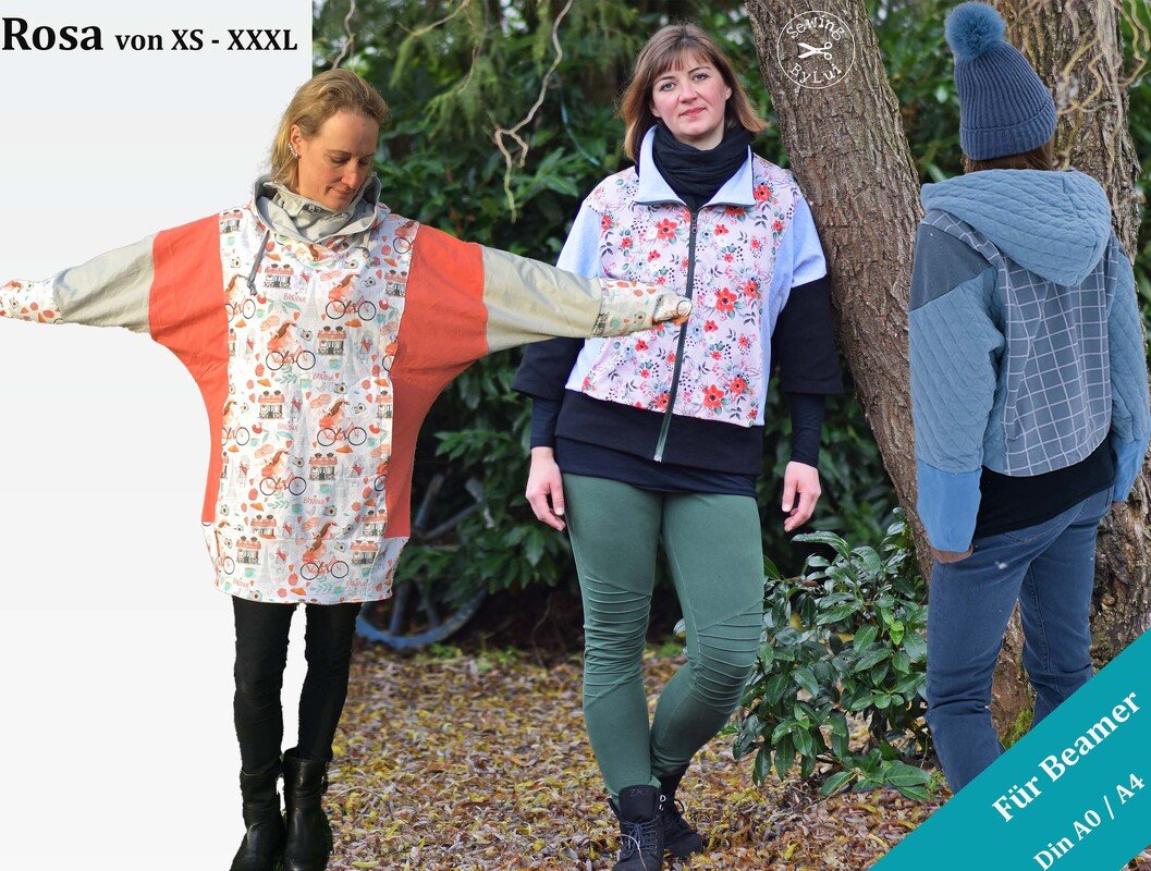 Kimono Oberteil Rosa mit Teilungsnähten - Nähen