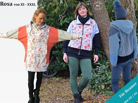 Kimono Oberteil Rosa mit Teilungsnähten