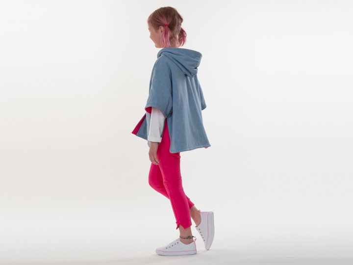 sewing pattern girls poncho PAULA tutorial 2y/3y 4y/5y 6y/7y 8y/9y 10y/11y