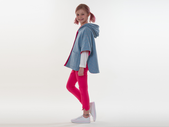 sewing pattern girls poncho PAULA tutorial 2y/3y 4y/5y 6y/7y 8y/9y 10y/11y