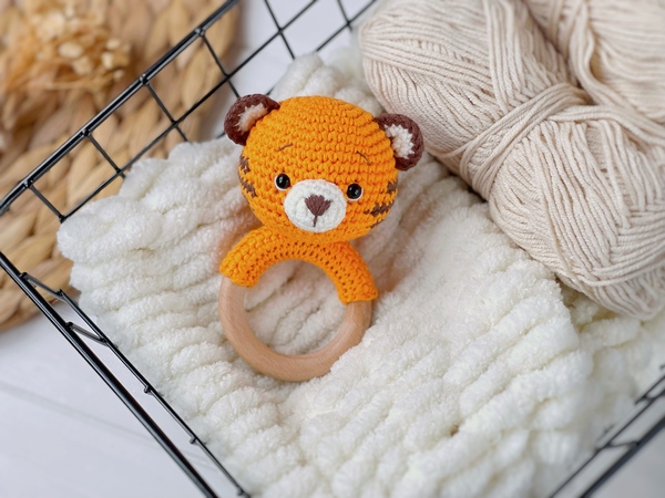 Crochet pattern Baby rattle Tiger PDF