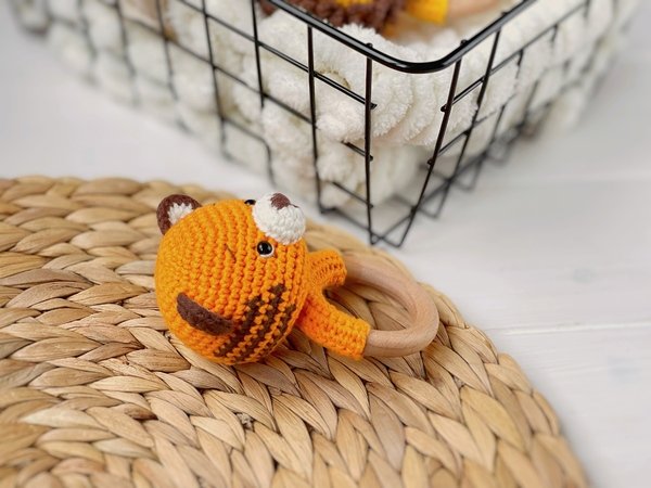 Crochet pattern Baby rattle Tiger