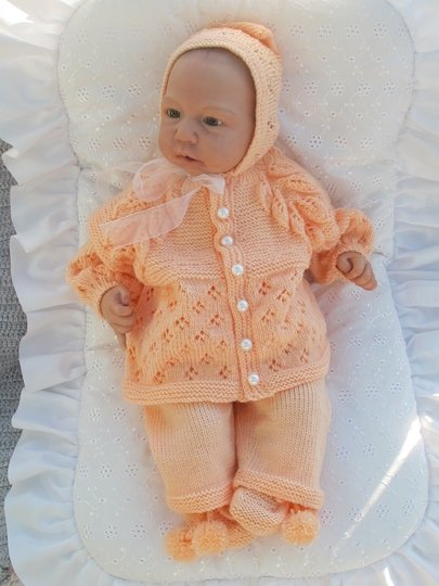 Strickanleitung Babyset HILDE Gr. 50 4-teilig