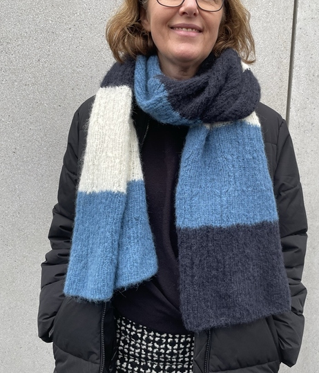 Schal Lui Strickanleitung Zopfmuster Rippenmuster