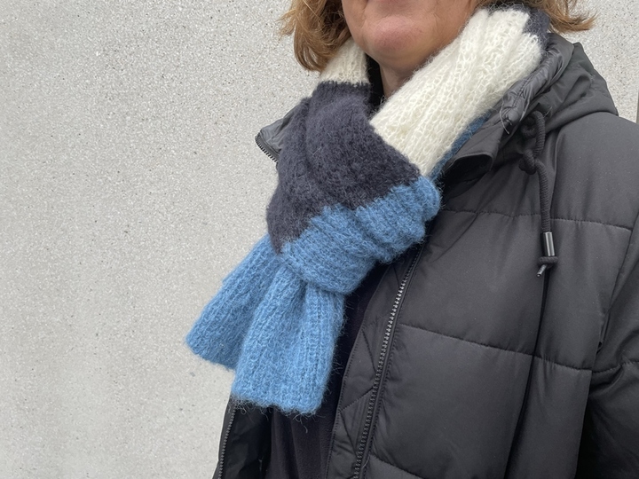 Schal Lui Strickanleitung Zopfmuster Rippenmuster