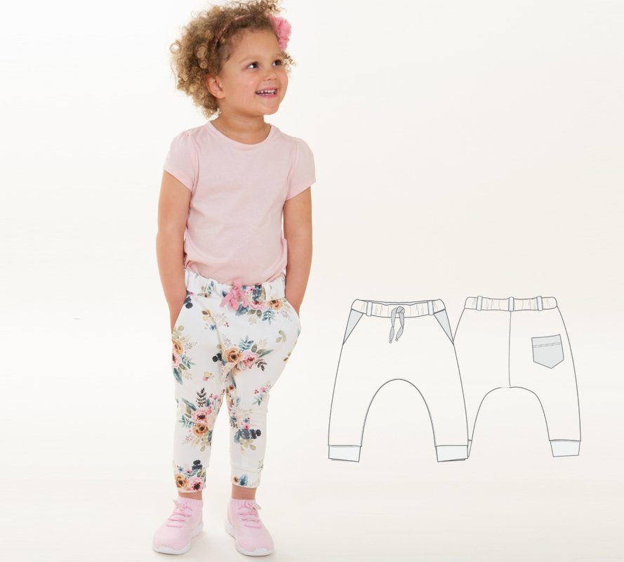 DADO Harem Pants Sewing Pattern – Comfy Kids Sweatpants PDF (2Y–11Y)
