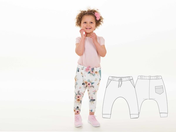 Children harem pants, sweatpants DADO pattern pdf.