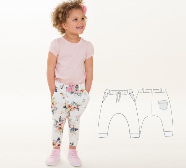 Kids Harem Pants DADO – Sewing Pattern PDF Tutorial 2y/3y–10y/11y