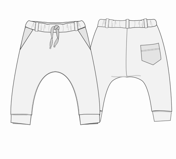 Kinderhose DADO ohne Mittelnaht – Schnittmuster Datei 92/98–140/146