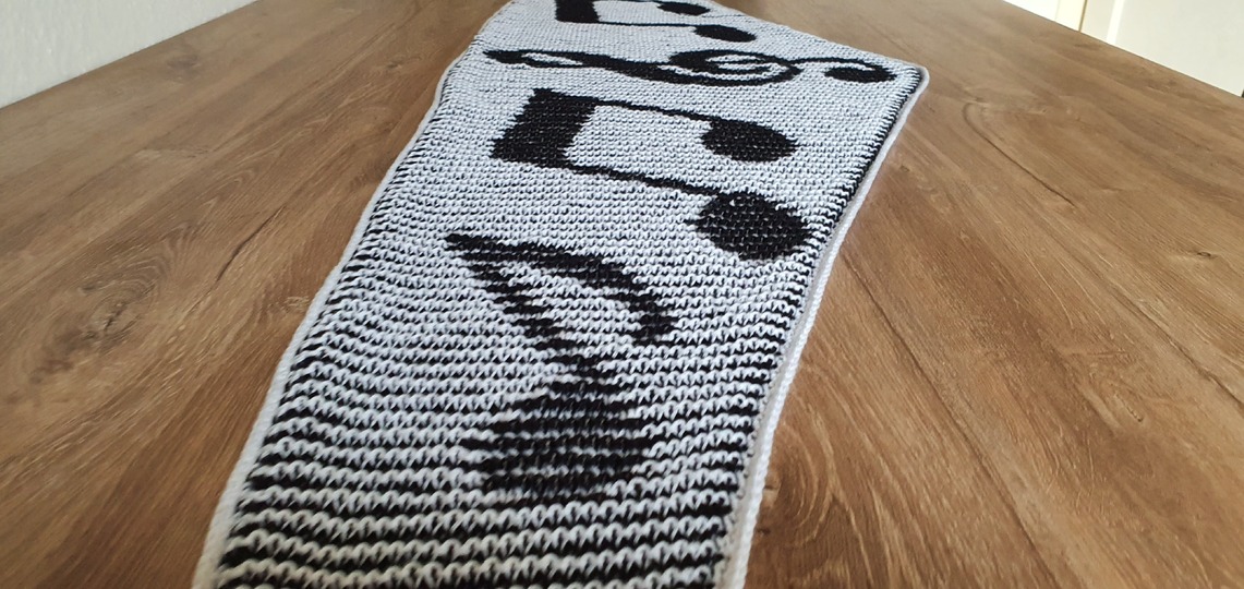 Musical Notes, Shadow Knitting, Illusion Knitting, Flat Motif Shawl