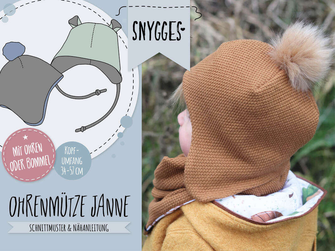 Ohrenmütze "JANNE" - Schnittmuster und Anleitung