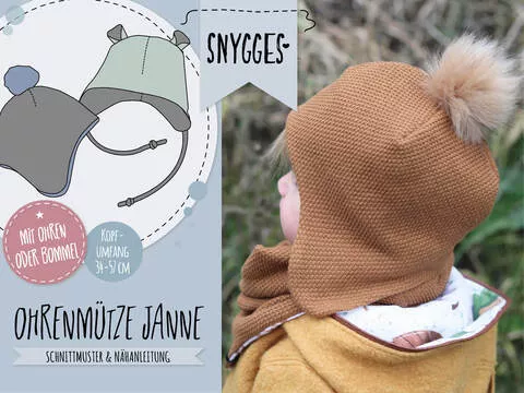 Ohrenmütze "JANNE" - Schnittmuster und Anleitung
