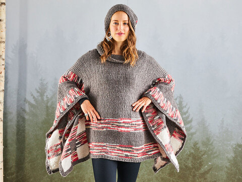 PONCHO MIT MÜTZE COLOR-PLAY