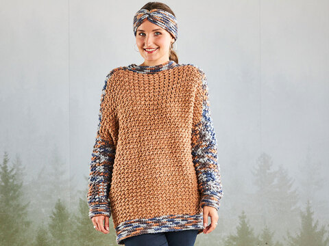 HÄKELPULLI UND STIRNBAND COLOR-PLAY