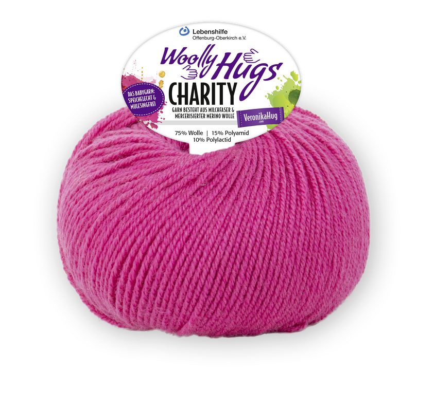 Kräftig pinkes Wollknäuel aus Mischgarn für Strickprojekte