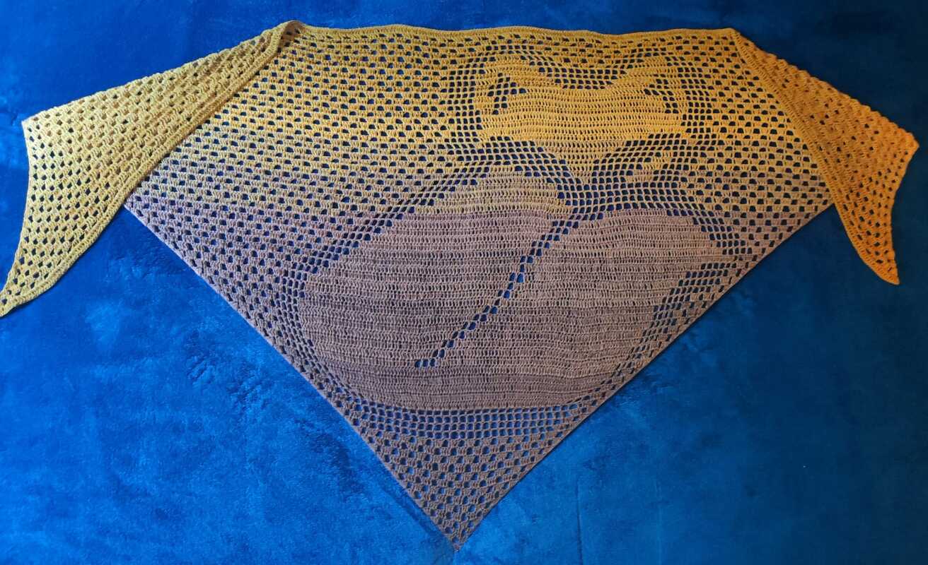 Motivtuch "Fuchs", Dreiecktuch, H&auml;kelanleitung