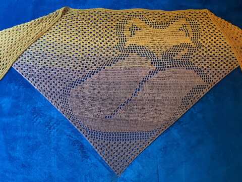 Motivtuch "Fuchs", Dreiecktuch, Häkelanleitung