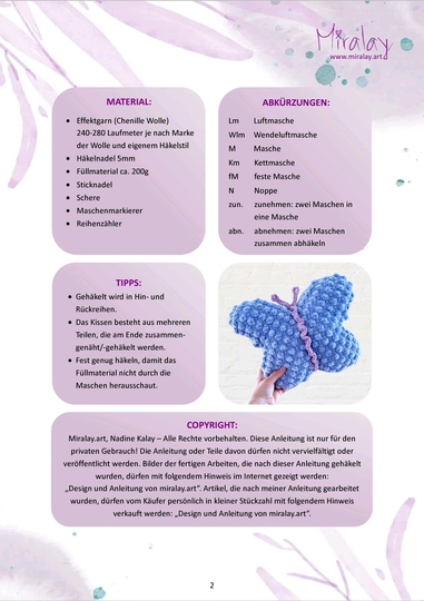 Häkelanleitung Schmetterlingskissen