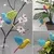 Little flying birds hanging decor & flower stakes simply from leftover yarn