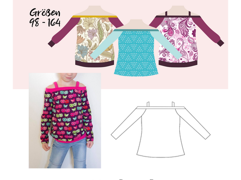 Anleitung Sporty Off-Shoulder Girl Gr. 98 - 164