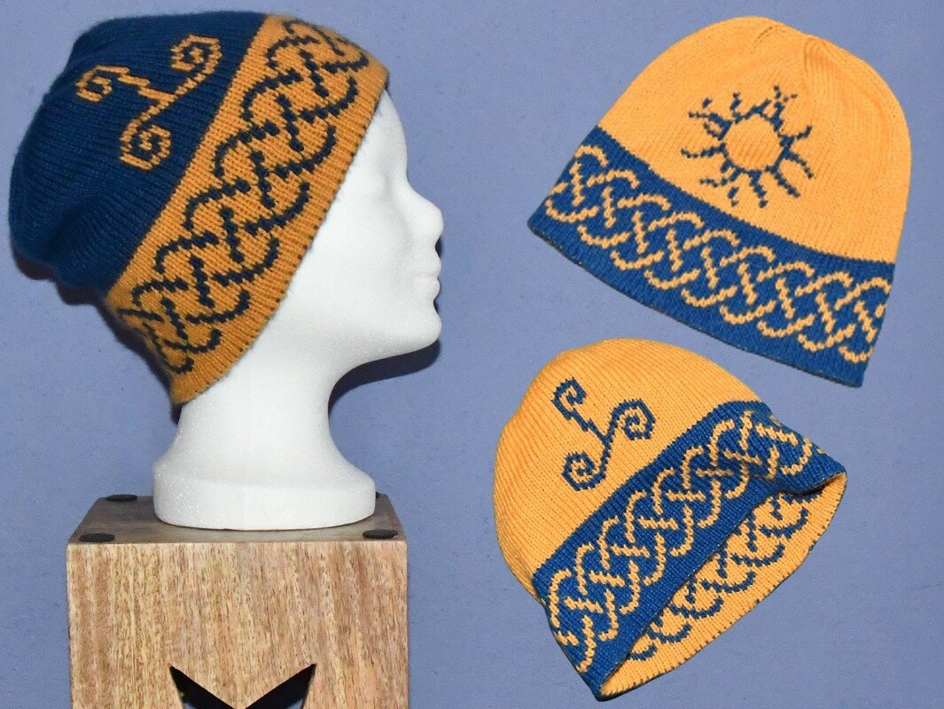 Strickanleitung Wende-Mütze "Keltische Sonne" - in Doubleface - Bild 7