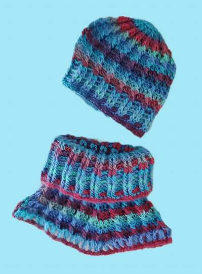 4er Anleitungsset: Kasunga-M&uuml;tze Kasungi-Tuch Kasungo-Stulpen Kasungu-Kragen