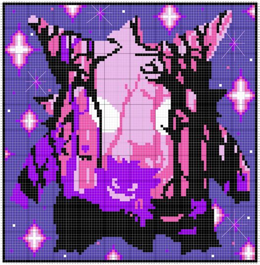 Häkelmuster * GENGAR * Grafik für C2C Decke