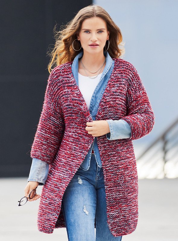 Strickanleitung: Kombinationswunder: Die Longjacke im Garnmix