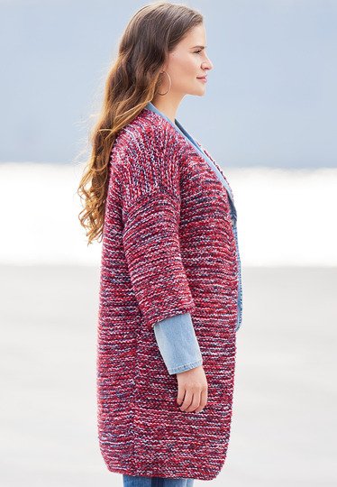 Strickanleitung: Kombinationswunder: Die Longjacke im Garnmix