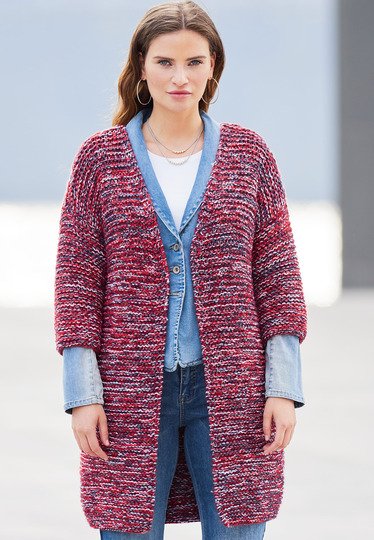 Strickanleitung: Kombinationswunder: Die Longjacke im Garnmix