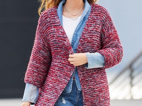 Strickanleitung: Kombinationswunder: Die Longjacke im Garnmix