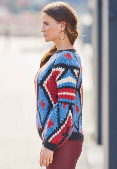 Strickanleitung: Prachtvoller Pullover mit Keulenärmeln