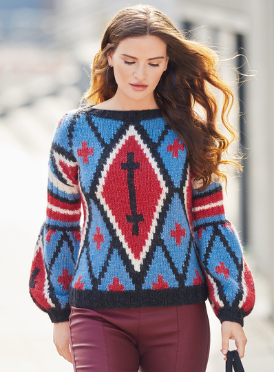 Strickanleitung: Prachtvoller Pullover mit Keulenärmeln