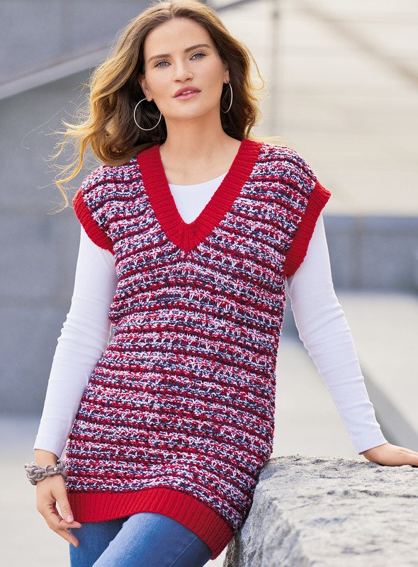 Strickanleitung: Cooler Slip-Over im gekonnten Farbenmix