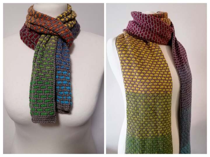 Albina - tunesisch gehäkelter Schal