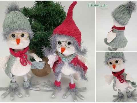 Vögel im Winter - Häkelanleitung