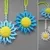 Hanging decoration large flower - simple from scraps of yarn