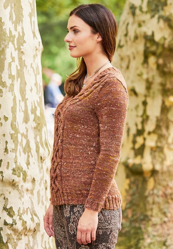 Strickanleitung: Klassischer Pullover mit Zopfmuster und erdigen Farbtönen - Bild 2