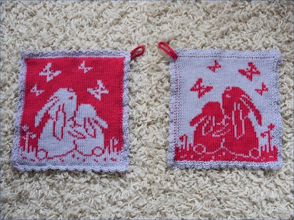 Double Knitting Pattern Comforter / Washcloth "Cuddly Bunnies"