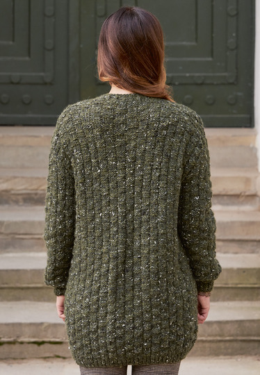 Strickanleitung: Cardigan im Schachbrettmuster mit lässigen Details