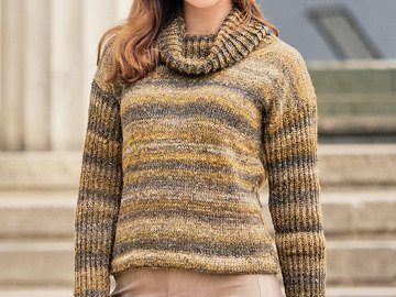 Strickanleitung: Rollkragen-Pulli in herbstlichem Farbverlauf