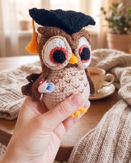 Owl Graduate. Crochet pattern