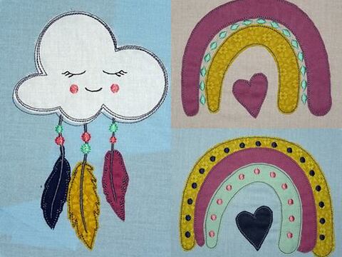 Doodle Boho Stickdatei Set