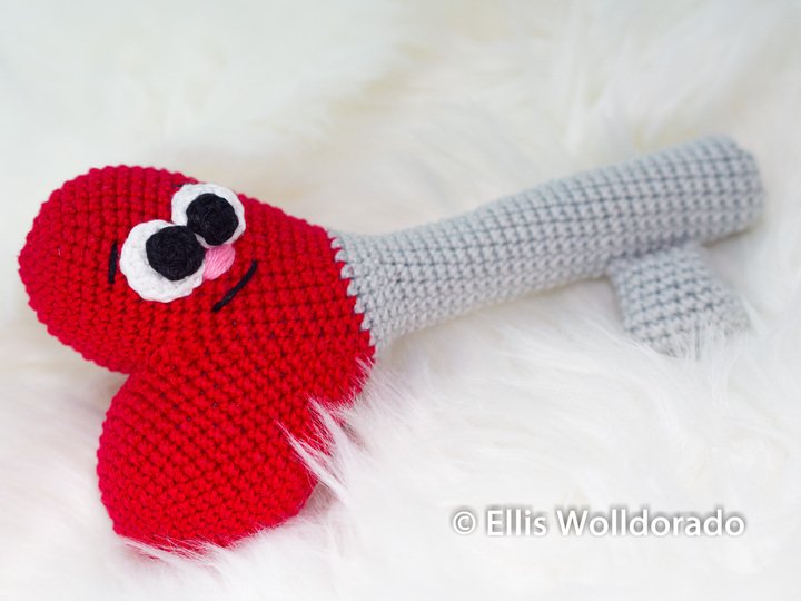 Valentins-Schlüssel "key to my heart", Häkelanleitung