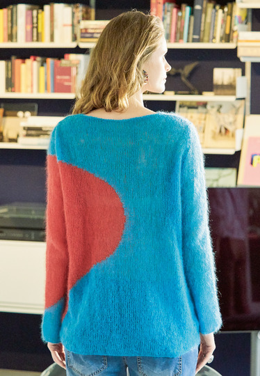 Strickanleitung: Cooles Statement: Colorblocking in Türkis und Kirschrot