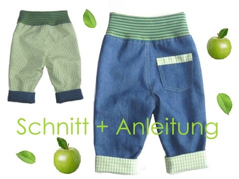 Schnitt und Anleitung Wendehose oder gefütterte Hose 62-86
