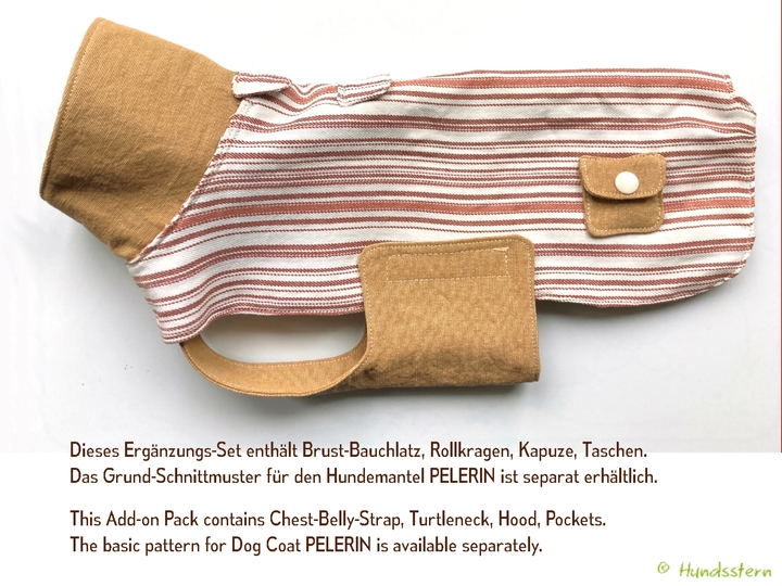 Ergänzungs-Set für Hundemantel PELERIN. Nähanleitung+Schnitt
